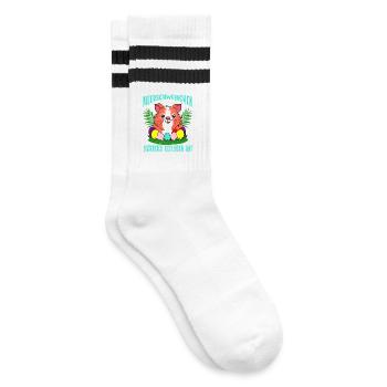Guinea Pig Easter Eggs Parade - Striped tennis socks - white/black - Right