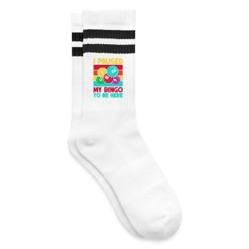 Bingo Game I Paused To Be Here Bingo - Striped tennis socks - white/black - Right