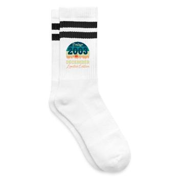 Birthday December 2003 Birthday Gift - Striped tennis socks - white/black - Right