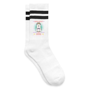 Prinzessin game - Gestreifte Tennissocken - Weiß/Schwarz - Rechts