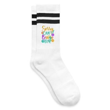 Bingo Game Sorry Can´t Bye Bingo - Gestreifte Tennissocken - Weiß/Schwarz - Rechts