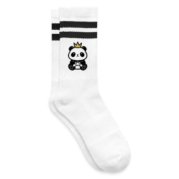 Couronne de joueur autocollant Panda - Chaussettes de tennis - blanc/noir - Droite