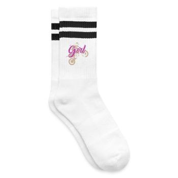 Dirt Biking I Ride Like A Girl Try To Keep Up - Striped tennis socks - white/black - Right