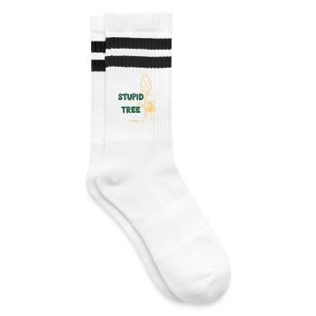 Blöder Baum lustiger Discgolfer Frisbee Golf - Gestreifte Tennissocken - Weiß/Schwarz - Rechts