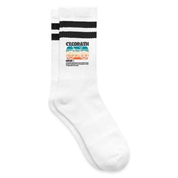 Cycopath Mountainbike Retro Vintage - Gestreifte Tennissocken - Weiß/Schwarz - Rechts