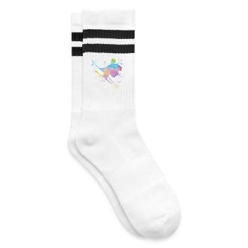 Ski alpin Sports d’hiver Ski nordique - Chaussettes de tennis - blanc/noir - Droite