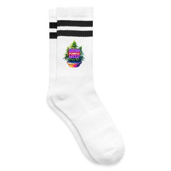Grow Pumpui Weed - Striped tennis socks - white/black - Right
