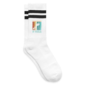 DIVE Taucher Outfit - Scuba Diving Retro Look - Gestreifte Tennissocken - Weiß/Schwarz - Rechts