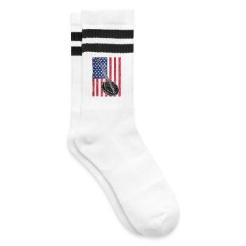 Banjo USA Flagge - Gestreifte Tennissocken - Weiß/Schwarz - Rechts