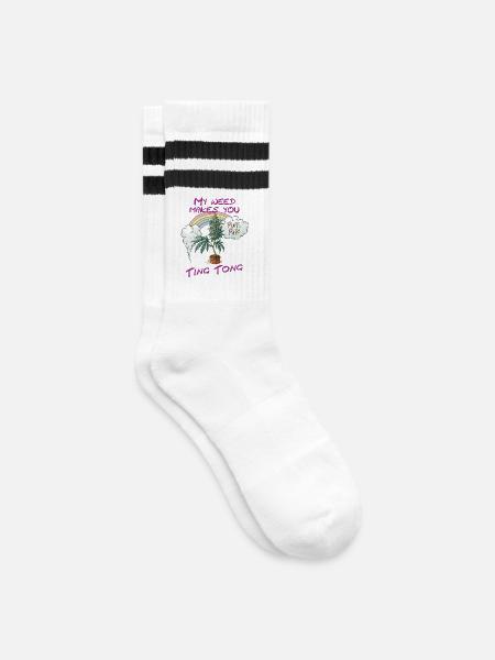 Ting Tong - Gestreifte Tennissocken - Weiß/Schwarz