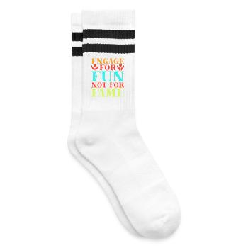 Citation d’assistant social : Amusant, pas pour la célébrité, travail social - Chaussettes de tennis - blanc/noir - Droite