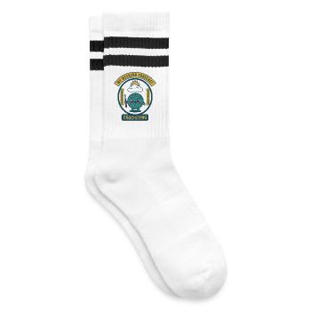 Meine Wochenendprognose Häkeln lustiges Häkeln - Gestreifte Tennissocken - Weiß/Schwarz - Rechts