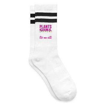 Plants Girl Plant Lover Gardening - Striped tennis socks - white/black - Right