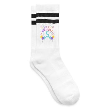 5 ans fille C’est mon anniversaire Enfants Anniversaire - Chaussettes de tennis - blanc/noir - Droite