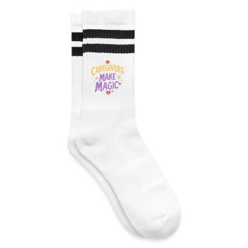 Pflegerin Pfleger Altenpflege Caregivers Magic - Gestreifte Tennissocken - Weiß/Schwarz - Rechts