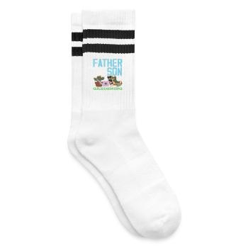 Vater Sohn Pflanzenliebhaber Gartenarbeit - Gestreifte Tennissocken - Weiß/Schwarz - Rechts