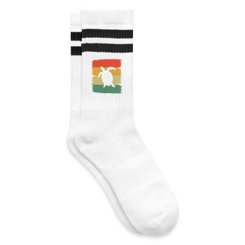 Turtle - Striped tennis socks - white/black - Right