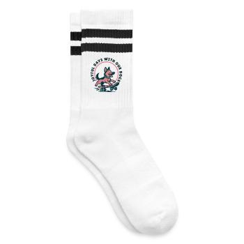 Zitat zum Schlittschuh-Deutschen Schäferhund 2026 - Gestreifte Tennissocken - Weiß/Schwarz - Rechts