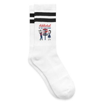 Accro à ce disque de disque volant au son de chaîne - Chaussettes de tennis - blanc/noir - Droite