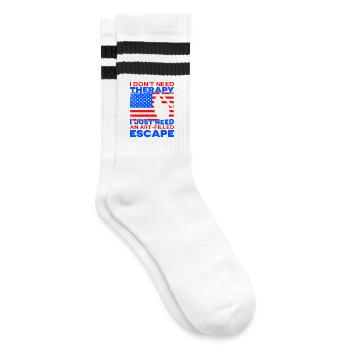 Artist Painter Graphic I`d Rather Be Painting Art - Gestreifte Tennissocken - Weiß/Schwarz - Rechts