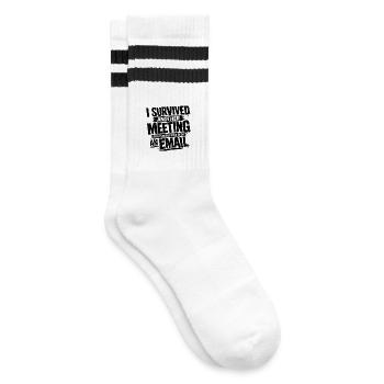 Witziges Bürohumor Meeting E-Mail Design - Gestreifte Tennissocken - Weiß/Schwarz - Rechts