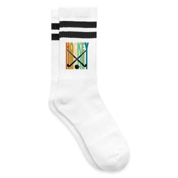 Hockey sur gazon rétro vintage - Chaussettes de tennis - blanc/noir - Droite