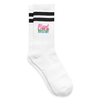 Plant Lover Mom Plants Succulent Flower - Striped tennis socks - white/black - Right