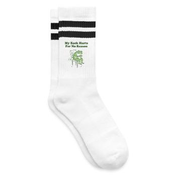 My Back Hurts For No Reason Gamer Frosch - Striped tennis socks - white/black - Right