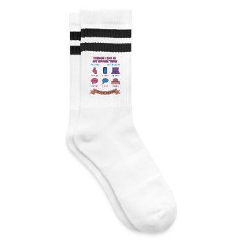 Things I Do In My Spare Time K-Pop - Striped tennis socks - white/black - Right