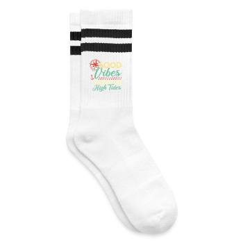 Bonnes vibrations à marée haute - Chaussettes de tennis - blanc/noir - Droite