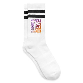 LIMITED EDITION 2020 BASKETBALL 6TH BIRTHDAY - Striped tennis socks - white/black - Right
