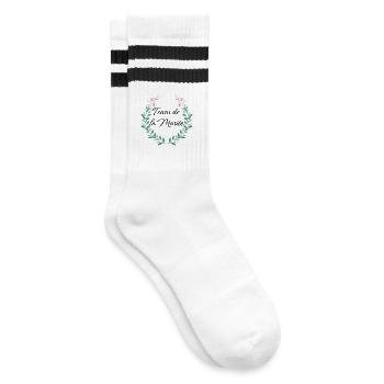 Team Bride Bachelorette Party - Striped tennis socks - white/black - Right