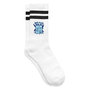 Things I Do In My Spare Time Kpop Saranghae - Striped tennis socks - white/black - Right