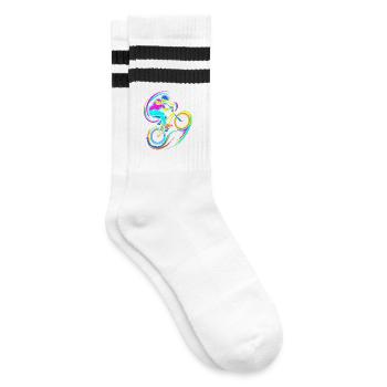 BMX Rider - Striped tennis socks - white/black - Right