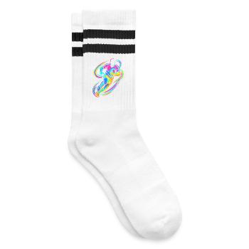 Rugby player - Striped tennis socks - white/black - Right