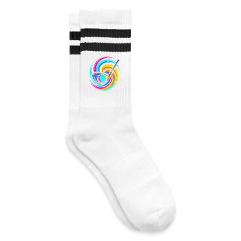 Golfschläger - Gestreifte Tennissocken - Weiß/Schwarz - Rechts