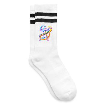 Boxen - Gestreifte Tennissocken - Weiß/Schwarz - Rechts
