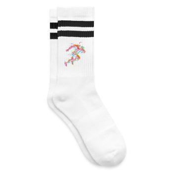 Joueur de Rugby Homme Enfant Garçon - Chaussettes de tennis - blanc/noir - Droite