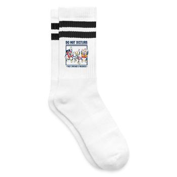 Do Not Disturb Pack Opening In Progress trading - Striped tennis socks - white/black - Right