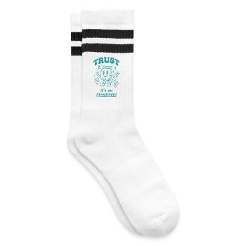 Trust Its An Investment Trading Card Collector - Striped tennis socks - white/black - Right