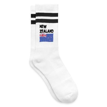 New Zealand New Zealander NZ Flag - Striped tennis socks - white/black - Right