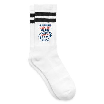 Supporter Rugby Français Humour - Striped tennis socks - white/black - Right