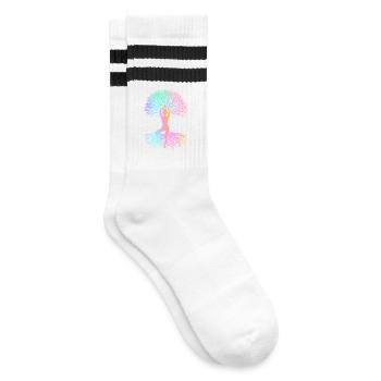 Yoga Meditation Training Yoga Lover Yoga Class - Striped tennis socks - white/black - Right