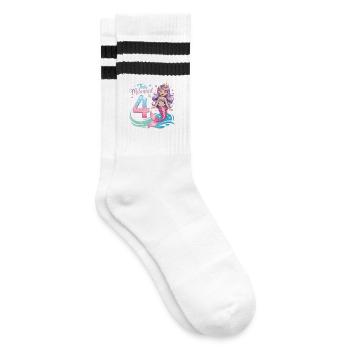 4e anniversaire de la sirène 4 ans - Chaussettes de tennis - blanc/noir - Droite