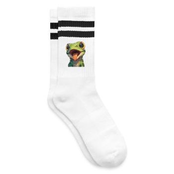 Lizards Lizard - Striped tennis socks - white/black - Right