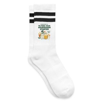 Sauerteigstarter, um Ihr Sauerteigbrot zu füttern - Gestreifte Tennissocken - Weiß/Schwarz - Rechts
