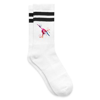 Gymnast With Clubs Rhythmic Gymnastics - Striped tennis socks - white/black - Right