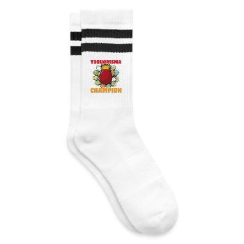 Tsougrisma Champion griechisches Ostern - Gestreifte Tennissocken - Weiß/Schwarz - Rechts