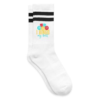 Bingo Game I Bingo My Best Bingo - Gestreifte Tennissocken - Weiß/Schwarz - Rechts