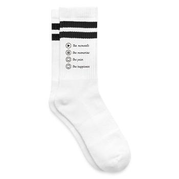 Pleine conscience, moments, souvenirs, bonheur - Chaussettes de tennis - blanc/noir - Droite